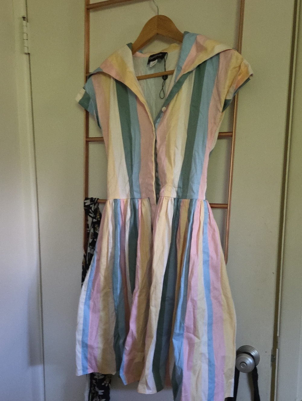 Collectif Vintage-inspired Pastel Stripe Dress